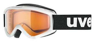 uvex Speedy Pro - Ski Goggle for Kids - Contrast Enhancing - Extended Field of Vision & Anti-Fog Coating - White/Lasergold - One Size