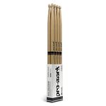 ProMark Drum Sticks - Classic Forward 2B Drumsticks - Drum Sticks Set - Oval Wood Tip for Dark, Warm Tone - Hickory Drum Sticks - Consistent Weight and Pitch - 4 Pairs