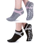 Muezna Non Slip Yoga Socks for Women, Anti-skid Pilates Barre Bikram Studio Socks with Grips…