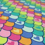 Scallop Multicolour Rainbow Hearts Brushed Cotton Winceyette Fabric Flannel - 5519-1 Metre