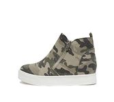 Soda Womens Taylor Nubuck Hight Top Slip On Fashion Sneakers, Light Khaki Camo, 6 UK