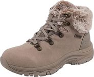 Skechers Women's Trego Falls Finest Ankle Boot, Taupe Suede Nylon, 10 US