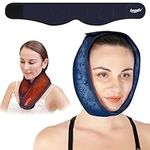 Luguiic Face Ice Pack Adjustable Hot and Cold Face Head Wrap for Wisdom Teeth, TMJ Relief, Jaw, Head and Chin, Headaches, Post Surgery Treatment Navy Blue