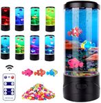 Toycol Bubble Fish Lamp Ocean Sensory 8 Color Changing LED Fish Night Light Aquarium Tank Table Mood Lamps for Adults Kids Home Office Decor Christmas Gifts (Bubble Fish lamp