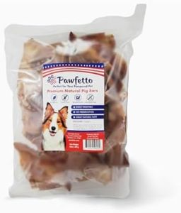 Pawfetto Premium Natural Whole Pig Ears Easily Digestible Non Rawhide Dog Chews Long Lasting Treats, Snacks for Dogs (Pack of 25)