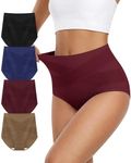 MEIYATING Women's Cotton Underwear High Waisted Briefs Ladies Postpartum Post Partum C Section Panties Tummy Control Top Compression 4 Pack XL