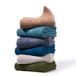 Mush Bamboo Moso Collection | 100% Bamboo Bath Towels | Large Size for Home Spa Beach Travel | 450 GSM| 70x140cm| Set of 6 - Teal, Desert Sand, Moss Green, Slate Grey, Steel Blue, Moon Grey