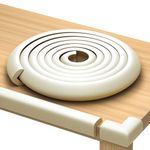 Furniture Edge and Corner Guards | 16.2ft Protective Foam Cushion | 15ft Bumper 4 Adhesive Childsafe Corners | Baby Child Proofing Foam Set and Safe for Table, Fireplace, Countertop | White