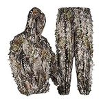 LOOGU 3D Leaves Ghillie Suits Lightweight Camo Suit Adult ideal for Airsoft,Hunting,Wildlife Photography, Bird Watching，Halloween, Shooting