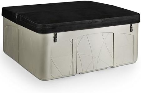 LIFE SMART Spas 5 Person Plug and Play Hot Tub, 110 Volt 28 Jet Outdoor Spa with LED, Waterfall, Durable Thermal Cover, and Ozonator, LS350DX, Sand