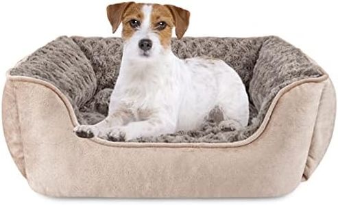 JOEJOY Rectangle Dog Bed for Large Medium Small Dogs Machine Washable Sleeping Dog Sofa Bed Non-Slip Bottom Breathable Soft Puppy Bed Durable Orthopedic Calming Pet Cuddler, Multiple Size, Beige