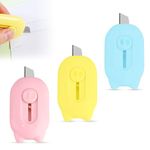 GLUN® 3 Piece Letter Opener Cutter Knife, Small Mini Cutter, Stationery Mini Box Cutter for Cardboard Opener & Envelope Packaging