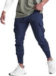 Suwangi Mens Joggers Sports Trousers Gym Sweatpants Slim Fit Running Trousers Lightweigh Tracksuit Bottoms Athletic Pants with Multi Pockets Blue