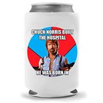 Chuck Norris Beer Coolie | Walker Texas Ranger Jokes | Funny Gag Party Gift Beer | Funny Joke Drink | Beverage Soda Holder | Craft Beer Gifts | Quality Neoprene Insulated Can Cooler (Chuck Hospital)