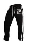 ARD Men's Fleece Joggers Track Suit Bottom Jogging Exercise Fitness Boxing MMA Gym Sweat Fleece Trousers (Black, XL (36-38"))