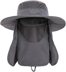 Staright Wide Brim Sun Hat with Detachable Neck Flap and Men Women Fishing Cap Outdoor Travel Hat