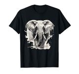 Elephant Drawing Art Portrait Line Art Sketch Men Women Kids T-Shirt