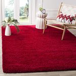 Tauhid Carpet Handwoven Super Soft Modern Area Premium Shag Collection Rugs for Your Bedroom Carpet 7 x 10 Feet Red.