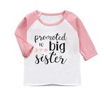 PythJooh Big Sister Announcement T-Shirt Toddler Girl Long Sleeve/Short Sleeve Big Sister Cotton Top Shirts Gift 2-7Years