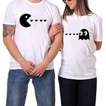 Laval Premium Matching Couples Shirts Pacman His and Her Shirt Set for Men Women T-shirt 4 Women S/Men XL White