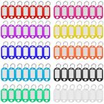 Simetufy Plastic Key Tags 220 Pcs, Key Labels with Ring and Label Window, Key Chain ID Tags, Key Identifiers for Name, Luggage 10 Colors