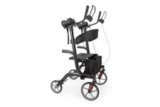 Upright Walker with 330 lbs Capacity - Easy Assembly & Portable Design for Seniors (Black)