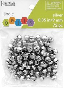 Essentials By Leisure Arts Arts Jingle Bells 9mm Silver 72pc
