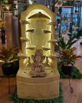 Holiness Craft Resin, Fiberglass Water Fountain 44 Inch Long Diya Ganesh Fiber Water Fountain For Living Room Home Decor Garden Patio Deck Porch With Led Lights Water Pump