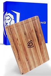 Dalstrong Teak Wood Cutting Board - 22" x 15" Large Size - Tight Wood Grain - - Laser-Engraved Measurements & Juice Groove - Kitchen Chopping Board - Serving - Large Cutting Boards - Gift Packaging