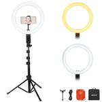 NEEWER 12" Selfie Ring Light with App Control/Remote/Tripod Stand, 3200mAh LED Bi Color CRI95 2900K-7000K Ringlight Circle Lighting Compatible with iPhone Vlog Makeup Studio Video Recording, RB12B