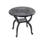 KAILI Outdoor Cast Aluminum Side Table Patio Side Table Backyard, Pool, Indoor, Easy Maintenance and Weather Resistant Coffee Table Porch Table Bistro Table (20.8round-Black)