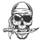 Simply Inked Temporary Skull Tattoo Designs (Pirate Skull)