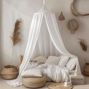 Ginkago Ciel de Lit pour Bébé Enfants Moustiquaire Lit Bebe Ciel de Lit Bebe pour Fenêtre Tente de Lit Décoration Chambre d'enfant Fille Baldaquin Idéal pour Le Jeu et la Lecture