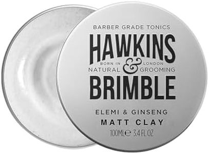 Hawkins & Brimble - Matt Clay Mens Hair Styling, 100ml - Non Greasy Matte Clay for Light, Medium and Strong Hold - Elemi and Ginseng Softens Repairs Allows for Restyling - Ideal for Dry and Damp Hair