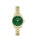 BOSS Analogue Quartz Watch for Women SAGE Collection with Gold Colored Stainless Steel Bracelet - 1502729