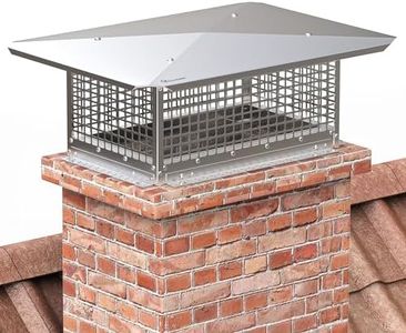 YITAHOME Chimney Cap, 13" x 21" Chimney Cover for Outside, 304 Stainless Steel Fireplace Chimney Caps with Adjustable Metal Strips, Screws & Gloves