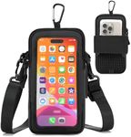 Phone Holder for Running, Walking, and Workout - Adjustable Arm Band Armband for iPhone and Cell Phones - Clear Crossbody Phone Pouch Purse with Strap for Women Men