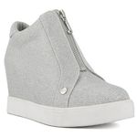 Juicy Couture Women's Platform Wedge Sneakers High-Top Shoes-Journey, Joanz-silver, 11