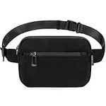 ZORFIN Fanny Packs for Women Men, Cross Body Fanny Pack Belt Bag for Women with Adjustable Strap, Fashion Waist Packs for Workout/Running/Hiking (Black, Gray Zipper)