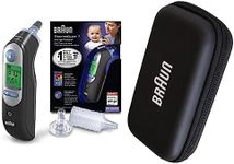 Braun ThermoScan 7 Ear Thermometer with Age Precision - Black Edition plus, Braun Protective Storage Case