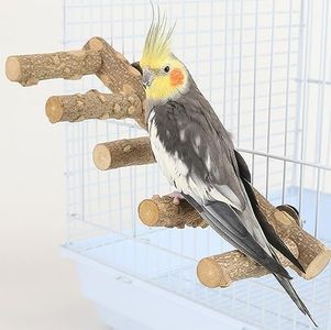 Bolagar Bird Parrot Ladder Perch for Cage, Nature Wooden Bird Bridge Exercise Stands Parrot Climbing Chewing Toys for Small Animal