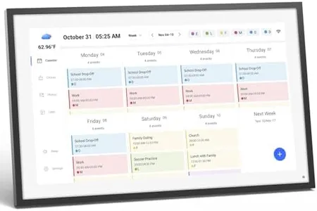 LOOFII 15.6 Inch Smart Digital Calendar Planner & Chore Chart, Full HD Interactive Touchscreen Display for Family Scheduling, Wall Mountable – Streamline Household Organization (Black White)