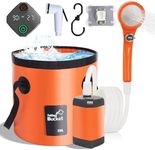 Upgrade Portable Shower Camp Shower，Rechargeable Outdoor Camping Shower Kit with Intelligent Digital Display and Adjustable Shower Head Nozzle for for Camping Hiking Traveling Washing