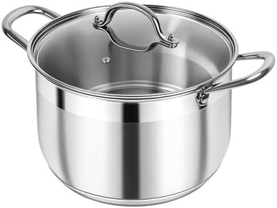 Kirecoo Stainless Steel Stock Pot - 12 Quart Heavy Duty Stock Cooking Pot with Visible Lid for Pasta, Soup, Spaghetti, Nonstick Thick Bottom Big Stockpot, Cookware for Canning, Boiling, Simmer