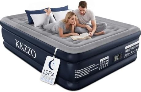 KNZZO Full Air Mattress with Built-in Pump, 18" Top Inflatable Mattress with Waterproof Flocking Fabric, Three-Minute Quick-Inflatable Bed. Portable Blow Up Mattress for Home, Outdoor and Guests