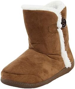 Home Slipper Men's Warm Winter Slipper Boots Classics Comfort Fleeced Lining Cozy Bedroom Slippers Anti-Slip Indoor House Booties Slippers,Tan,US 11/12