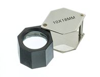 SE MJ381810H 10X18mm Hexagonal Jeweler's Loupe, Chrome Plate