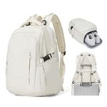 Cabin Bags for Travel, Underseat Carry on Hand Luggage Backpack for Women Airplane Approved Travel Backpack Personal Item Travel bag 15.6 inch Laptop Backpack for Business Casual Work,M2-Off White