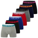 INNERSY Mens Pants Underwear Long Leg Boxer Briefs No Chafing Trunks Underpants Multipack 7 (L, 5 Basic Colours + 2 Brights)