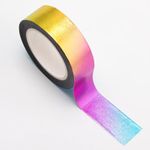 Italian Options Rainbow Stripe Foil Adhesive Washi Tape (15mm x 10 Metre)